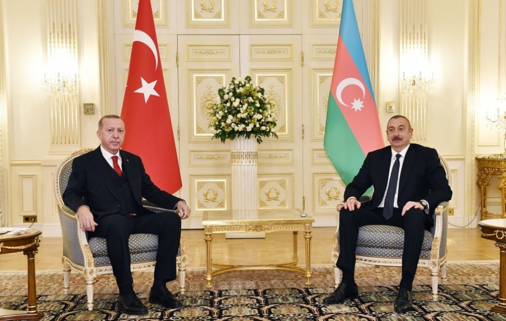 Azərbaycan və Türkiyə prezidentlərinin təkbətək görüşü olub VİDEO