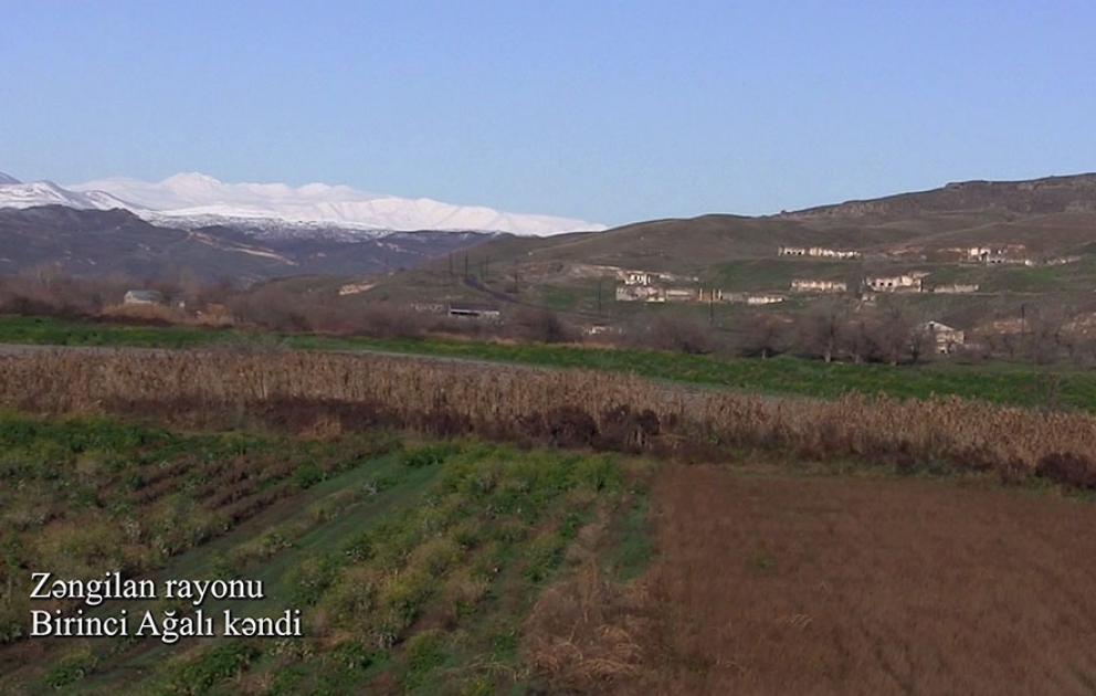 Müdafiə Nazirliyi Zəngilan rayonunun Birinci Ağalı kəndinin videogörüntülərini paylaşıb VİDEO