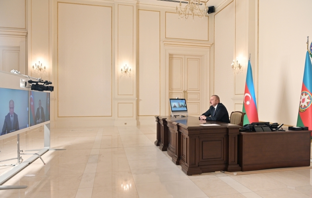 President Ilham Aliyev received in a video format Anar Karimov on his appointment as Minister of Culture VIDEO