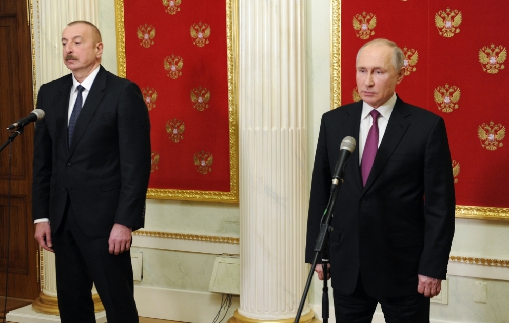Russian President, Azerbaijani President and Armenian Prime Minister made press statements VIDEO