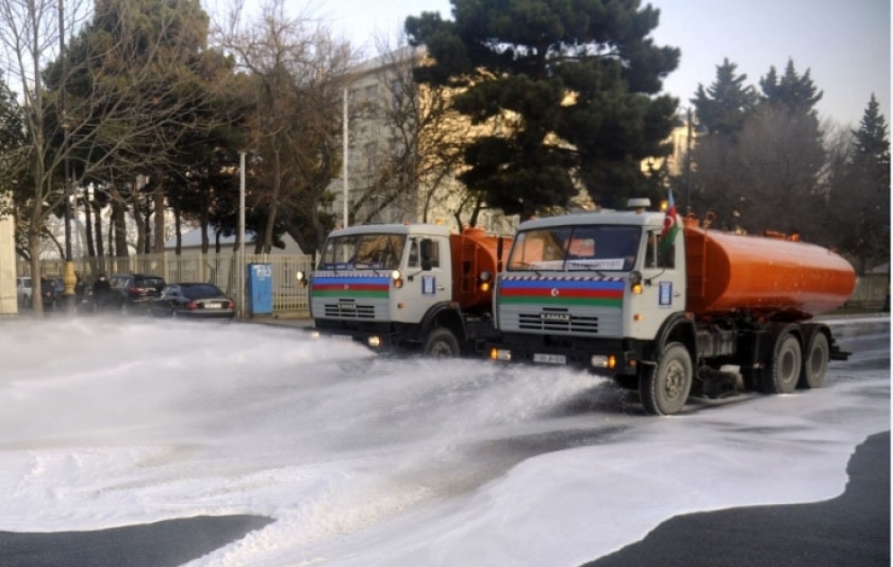 Улицы столицы Баку вновь продезинфицированы ВИДЕО