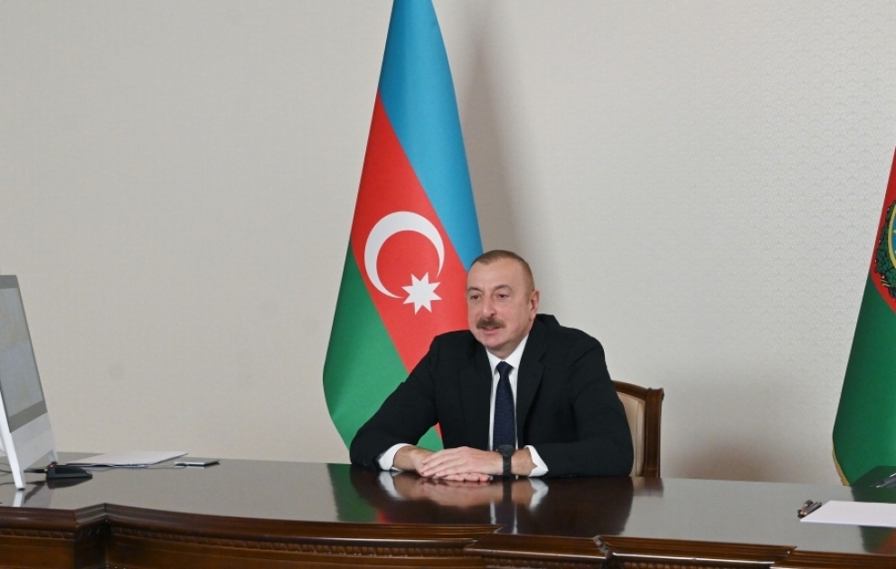 Treffen zwischen Präsident Ilham Aliyev und seinem turkmenischen Amtskollegen Gurbanguly Berdimuhamedow in einem Videokonferenzformat VIDEO
