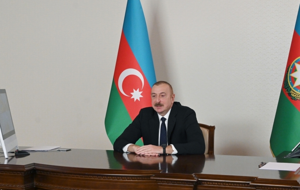 A meeting through video conferencing was held between President Ilham Aliyev and President of Turkmenistan Gurbanguly Berdimuhamedov VIDEO