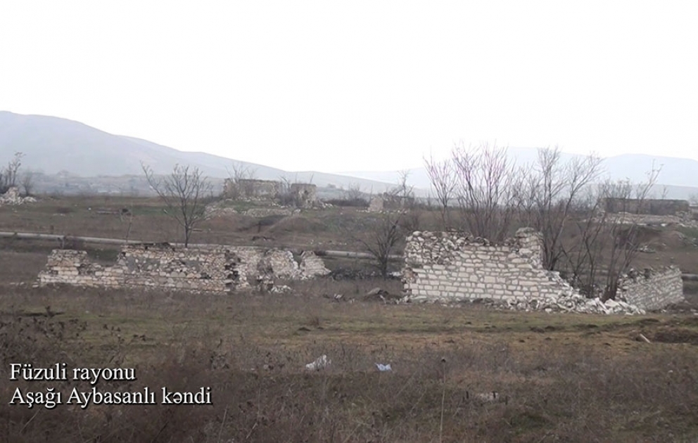 Müdafiə Nazirliyi Füzuli rayonunun Aşağı Aybasanlı kəndindən videogörüntülər paylaşıb VİDEO