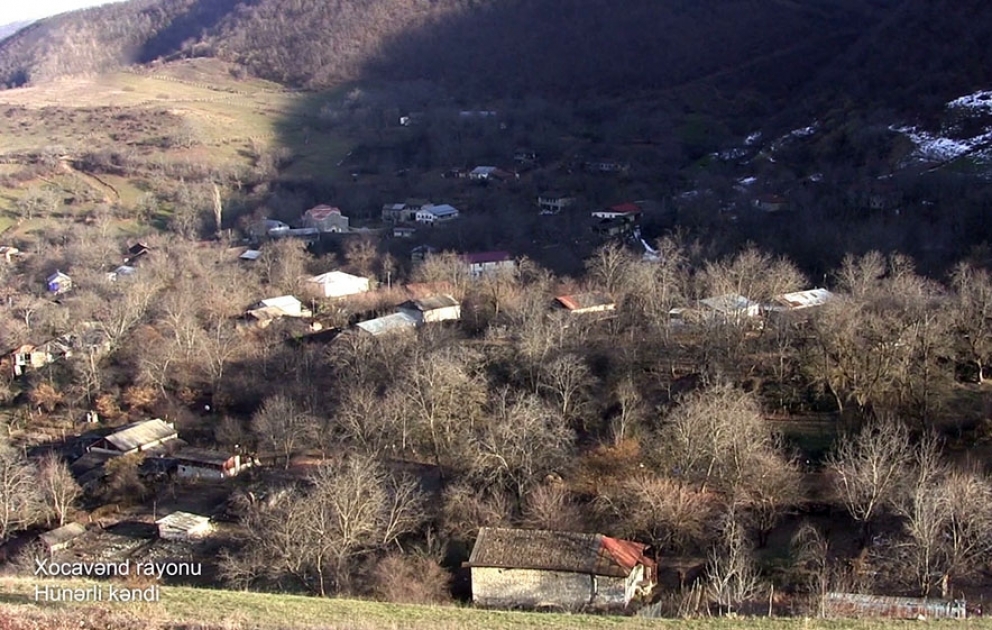 Azerbaijan’s Defense Ministry releases video footages of Hunarli village, Khojavand district VIDEO
