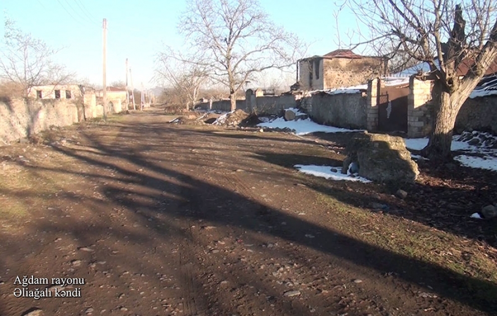 Azerbaijan’s Defense Ministry releases video footages of Aliaghali village, Aghdam district VIDEO