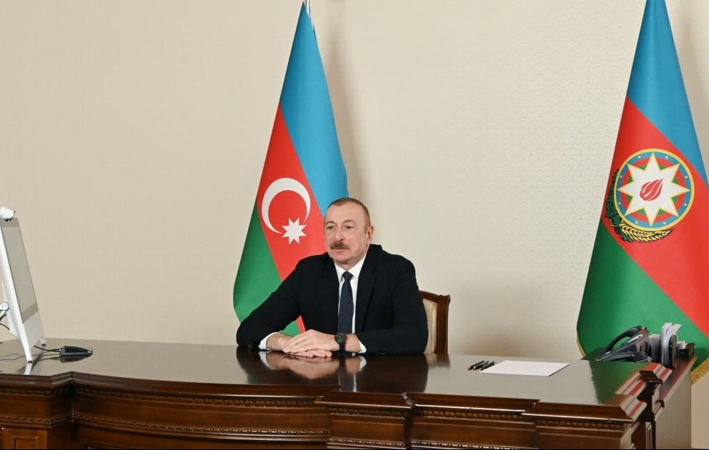 Prezident İlham Əliyev Nizami Gəncəvi Beynəlxalq Mərkəzinin həmsədrini videoformatda qəbul edib YENİLƏNİB VİDEO