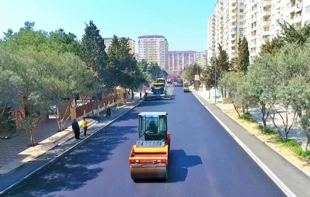 Ремонтируется улица Худу Мамедова в столице ВИДЕО