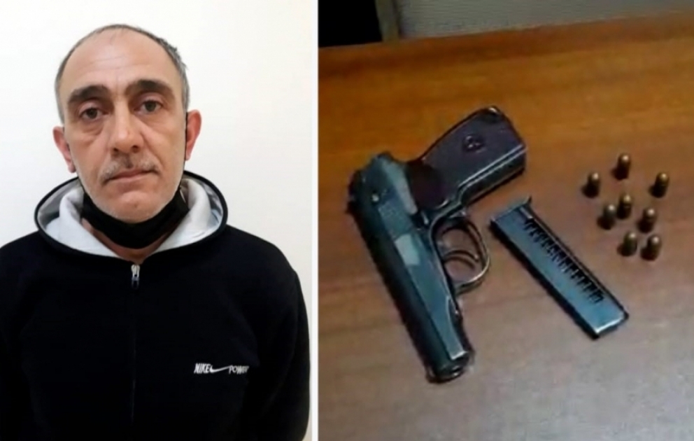 Maştağa qəsəbəsində silahlı şəxs saxlanılıb VİDEO