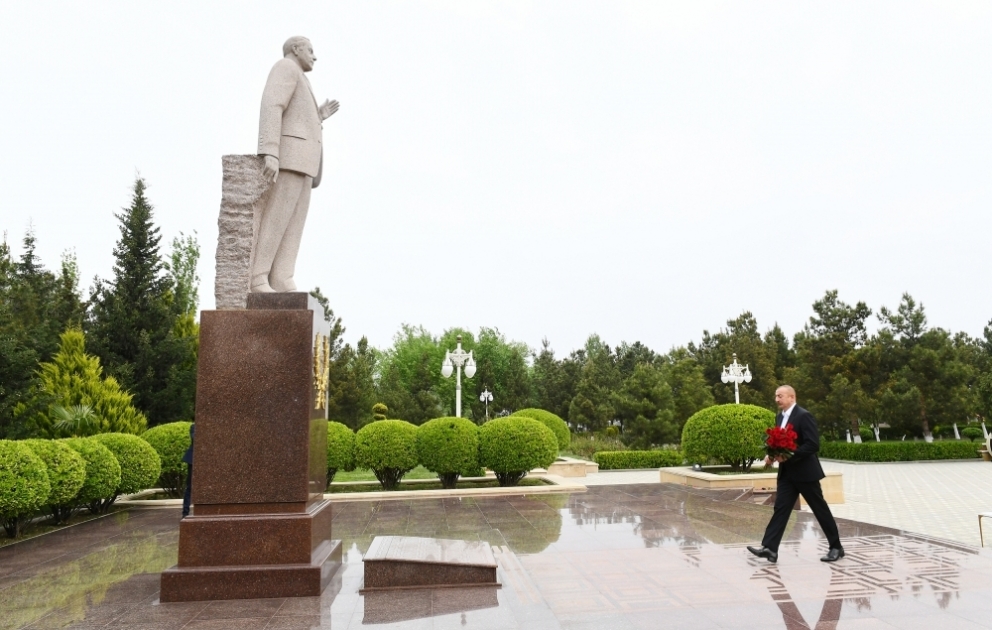 President Ilham Aliyev arrived in Hajigabul district for visit VIDEO