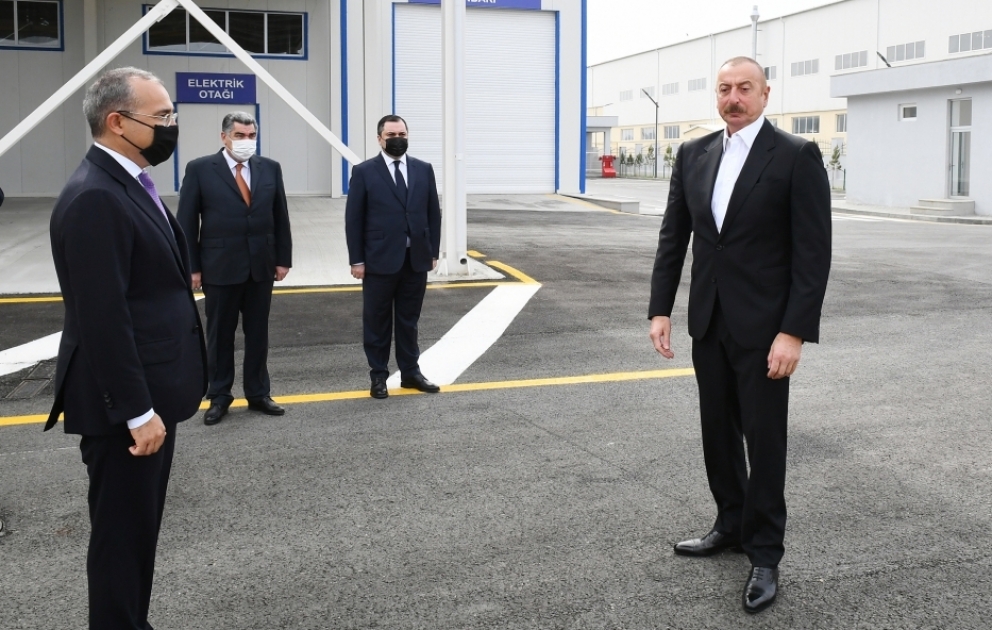 Президент Ильхам Алиев принял участие в открытии Гаджигабульского промышленного квартала ОБНОВЛЕНО ВИДЕО
