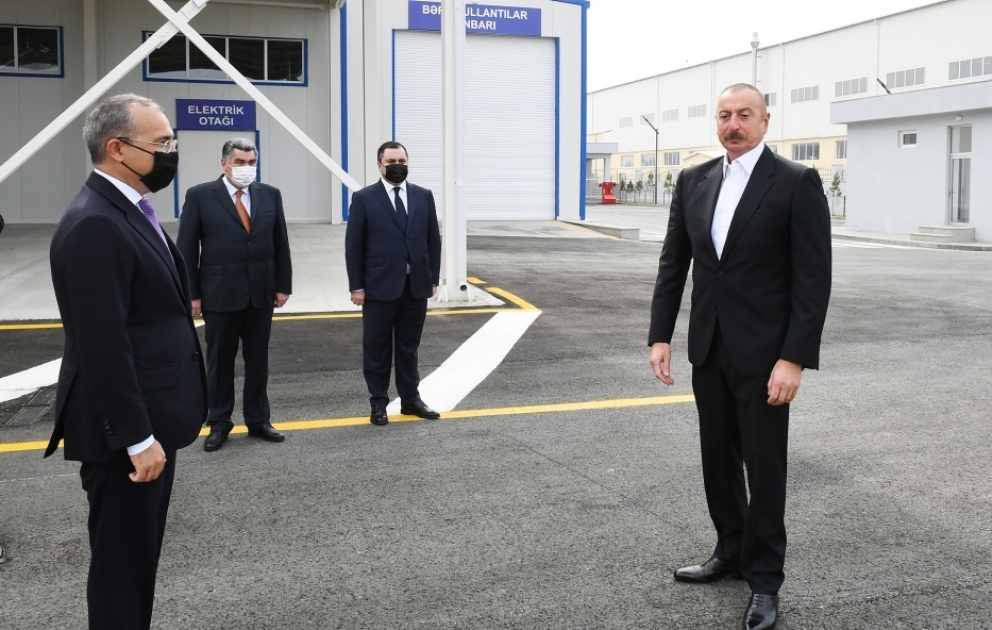 Le président Ilham Aliyev participe à l’inauguration du Quartier industriel de Hadjigaboul VIDEO