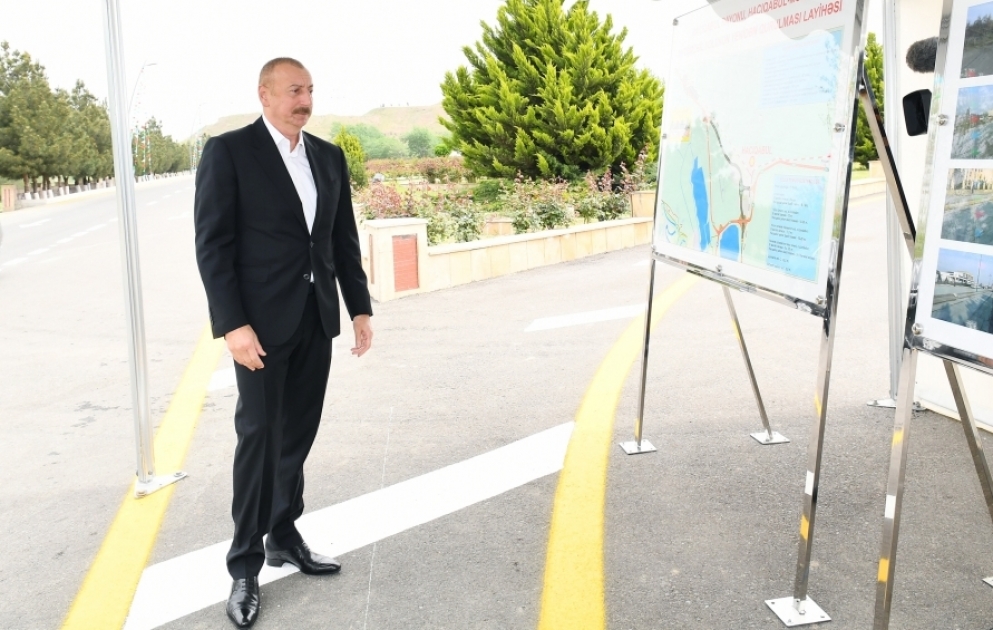 President Ilham Aliyev opened Hajigabul-Mughan highway after renovation VIDEO