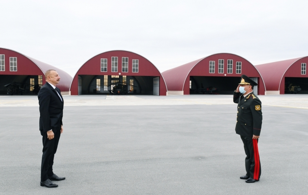 President Ilham Aliyev attended opening of military aerodrome of Special Combined Arms Army VIDEO