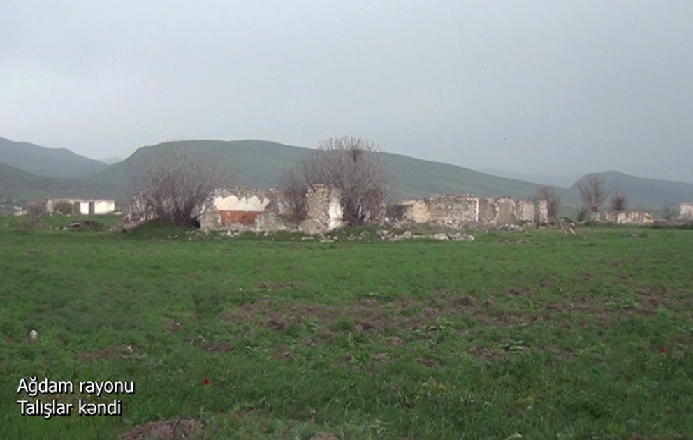 Müdafiə Nazirliyi Ağdam rayonunun Talışlar kəndinin videogörüntülərini paylaşıb VİDEO