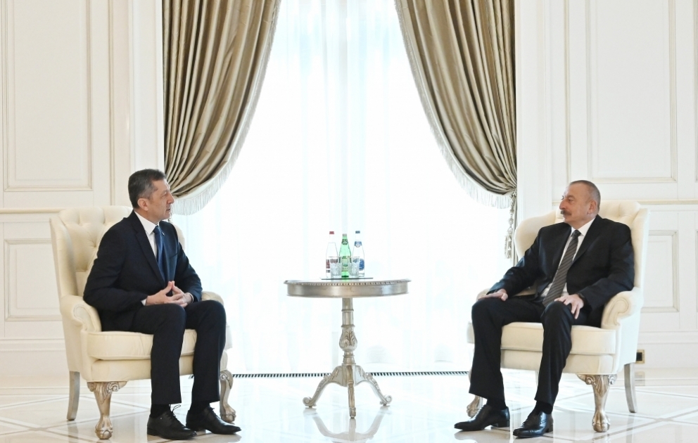 Prezident İlham Əliyev Türkiyənin milli təhsil nazirini qəbul edib  YENİLƏNİB VİDEO