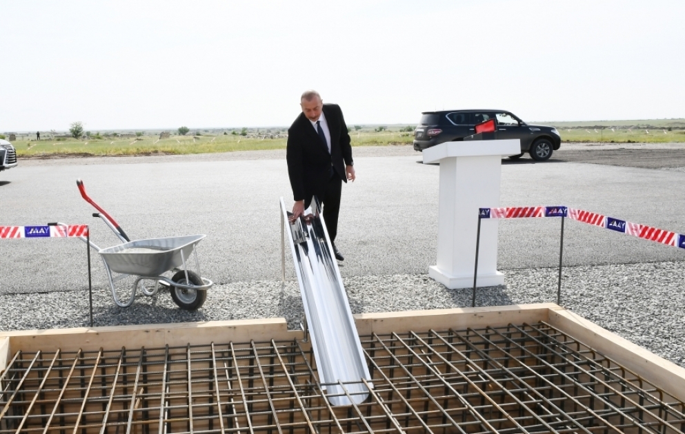 President Ilham Aliyev’s visit to Aghdam  Foundation stone laid for Barda-Aghdam highway VIDEO