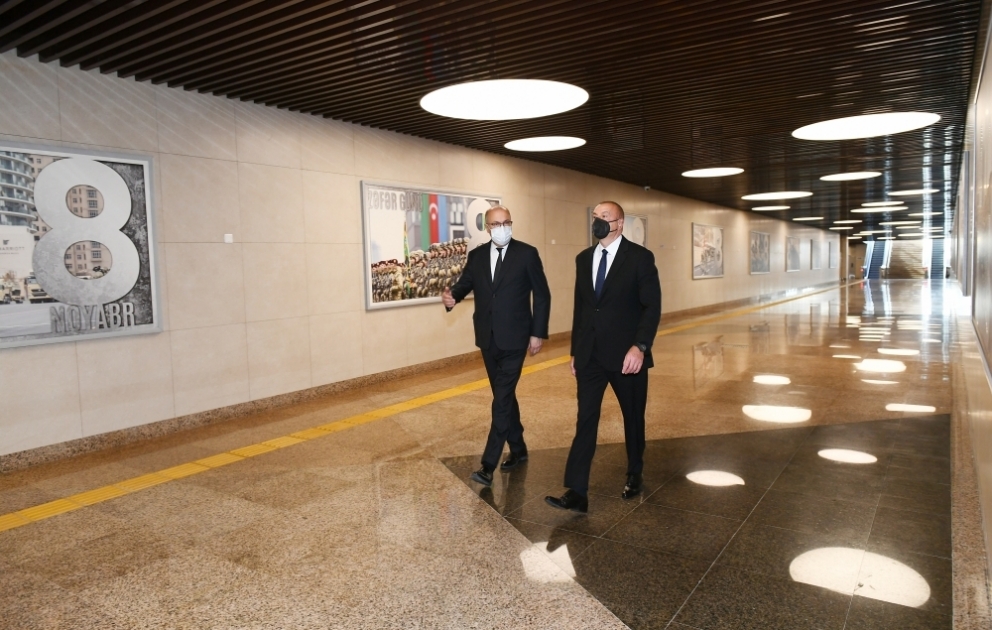 Bakı Metropoliteninin “8 Noyabr” stansiyası istifadəyə verilib Prezident İlham Əliyev stansiyada yaradılan şəraitlə tanış olub YENİLƏNİB VİDEO