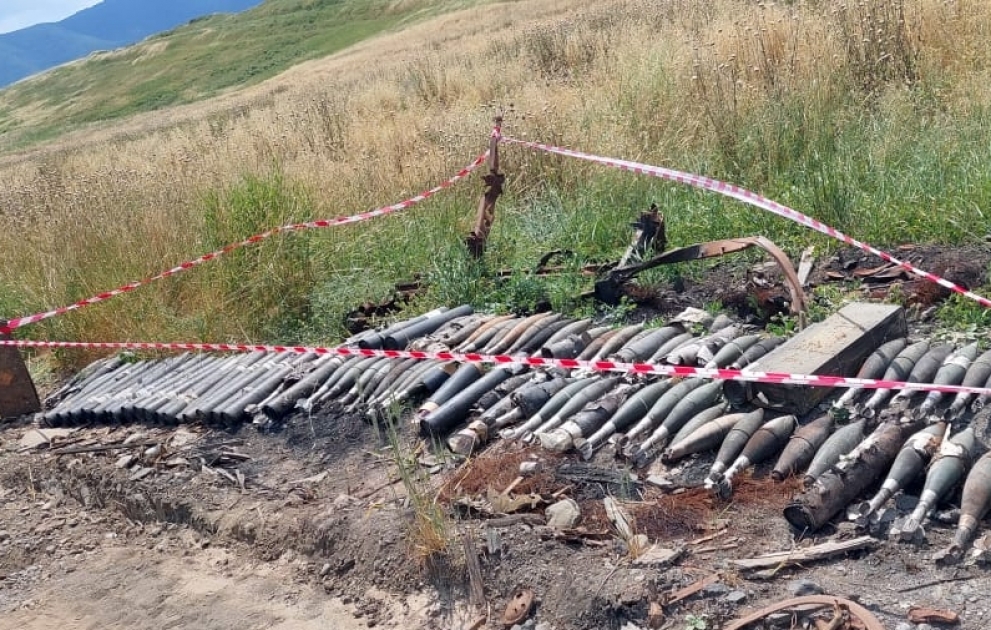 В Ходжавенде найдено большое количество боеприпасов ВИДЕО