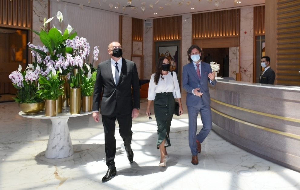 President Ilham Aliyev attended inauguration of Intercontinental hotel in Baku VIDEO