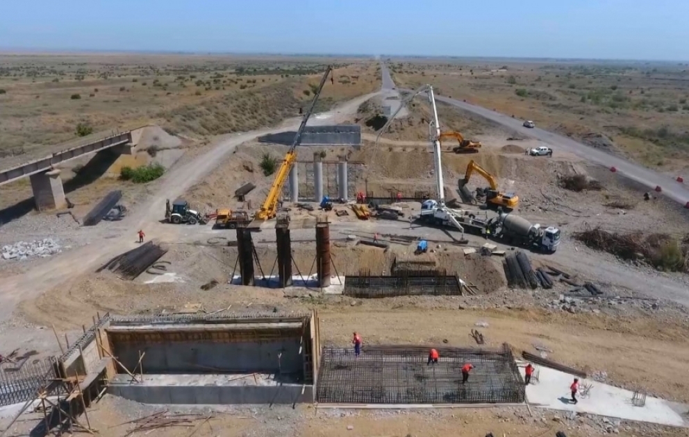 Bərdə-Ağdam avtomobil yolunun tikintisi davam etdirilir VİDEO