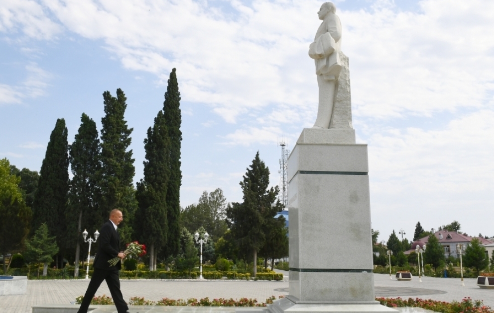 Präsident Ilham Aliyev zu Besuch im Rayon Goranboy VIDEO