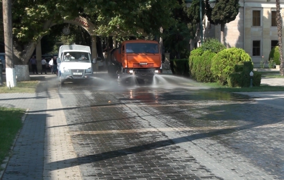 Tovuzda koronavirusa qarşı genişmiqyaslı dezinfeksiya işləri həyata keçirilib VİDEO