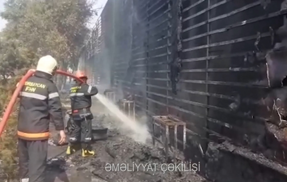 FHN Nizami rayonu ərazisində baş verən yanğınla bağlı məlumat yayıb VİDEO