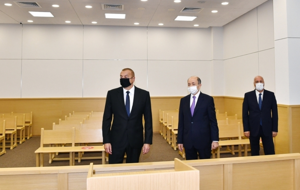 Prezident İlham Əliyev Sumqayıt Məhkəmə Kompleksinin açılışını edib YENİLƏNİB VİDEO