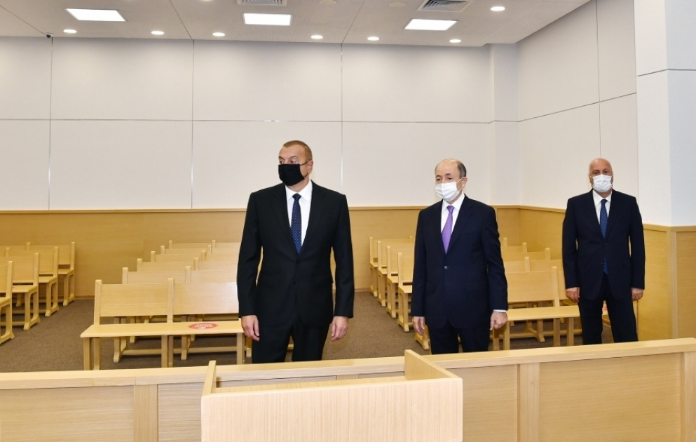 Президент Ильхам Алиев принял участие в открытии Сумгайытского судебного комплекса  ОБНОВЛЕНО ВИДЕО