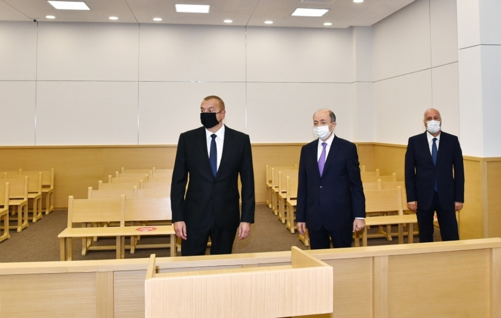 Präsident Ilham Aliyev weiht Gerichtsgebäude der Stadt Sumgayit ein VIDEO