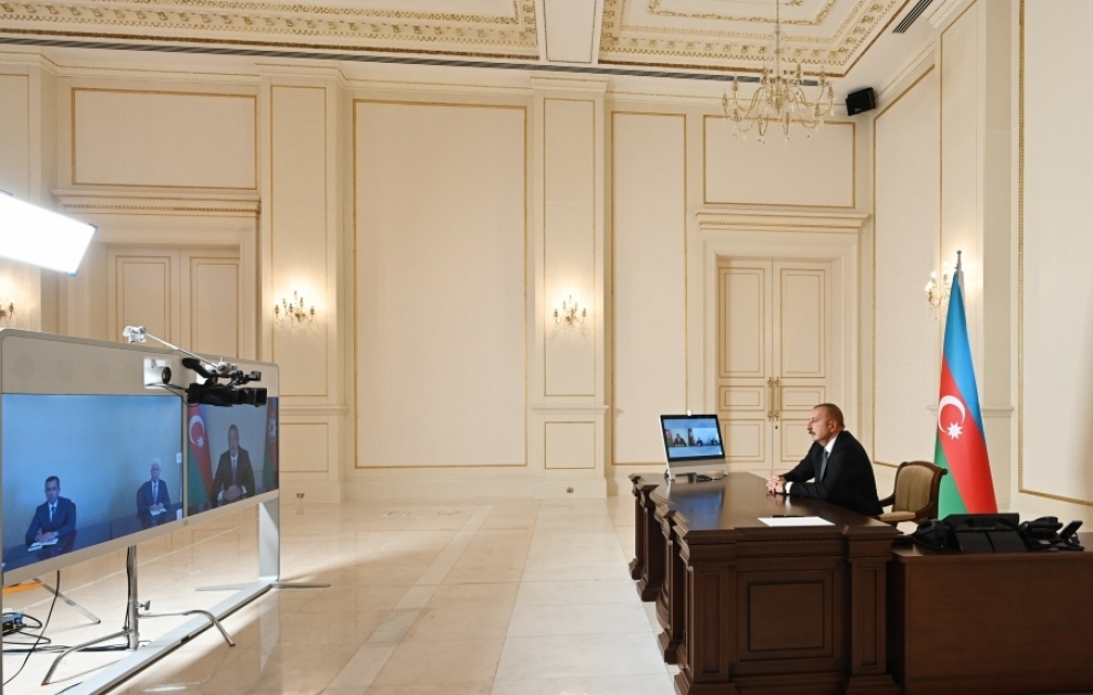 Präsident Ilham Aliyev empfängt neue Leiter der Exekutiven von Dschalilabad und Schämkir im Videoformat VIDEO