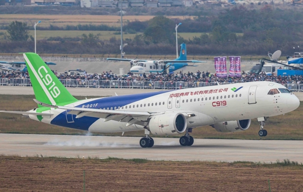 Çinin “C919” sərnişin təyyarəsinin ilk partiyasının son yığım prosesi başlayıb VİDEO