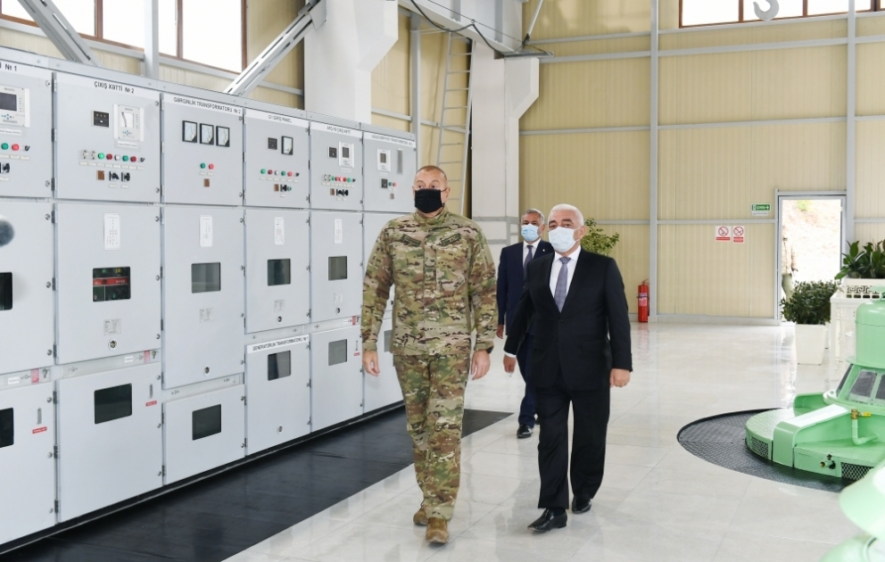 Tərtərdə "Suqovuşan-1” və “Suqovuşan-2” Kiçik Su Elektrik stansiyalarının yenidənqurmadan sonra açılışı olub VİDEO
