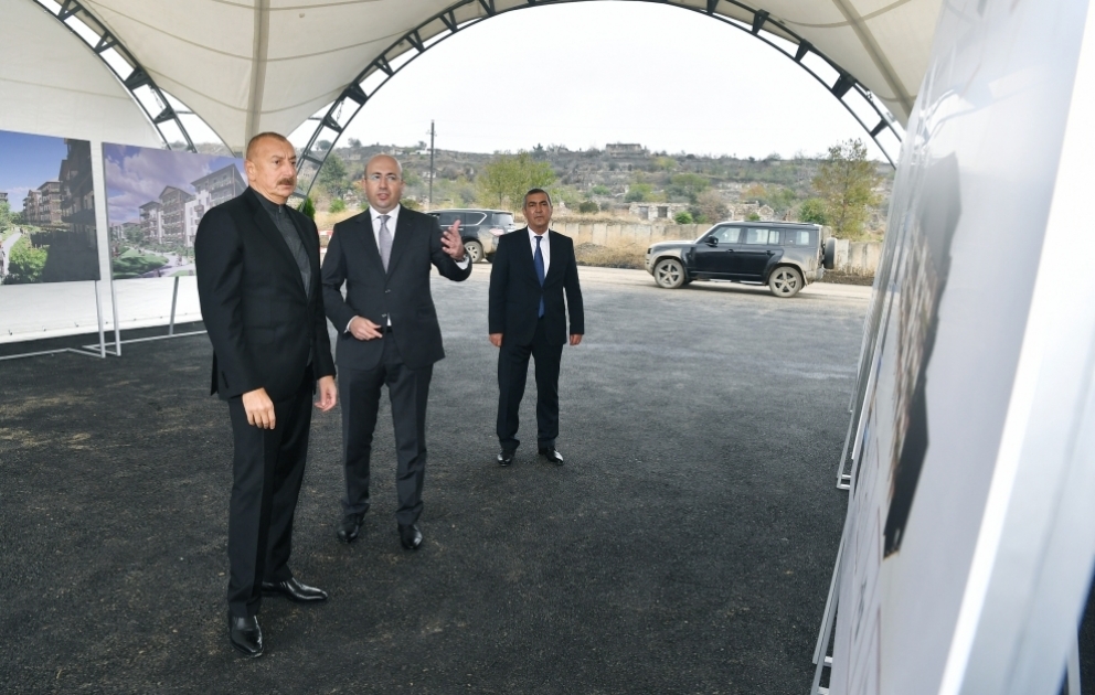 Cəbrayıl şəhərində ilk çoxmənzilli yaşayış məhəlləsinin təməlqoyma mərasimi keçirilib VİDEO