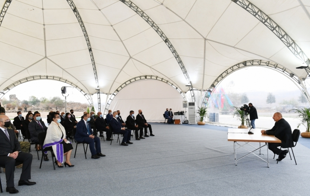 President Ilham Aliyev met with members of Jabrayil general public, laid foundation of Memorial Complex and restoration of city TO BE UPDATED VIDEO