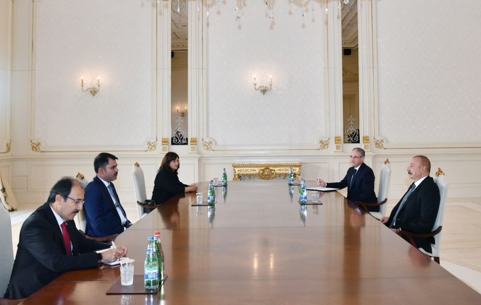 President Ilham Aliyev received Turkish minister of environment and urbanization VIDEO