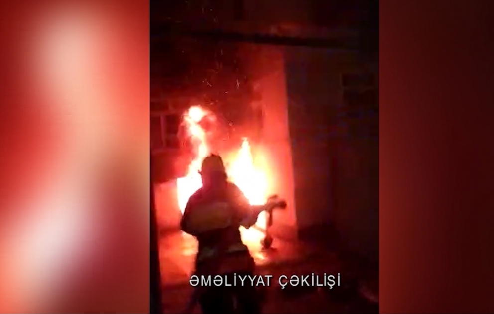 İmişli şəhərində evdə yanğın baş verib VİDEO