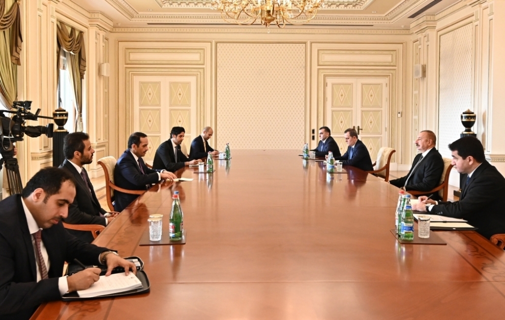 President Ilham Aliyev received delegation led by Deputy Prime Minister of State of Qatar VIDEO