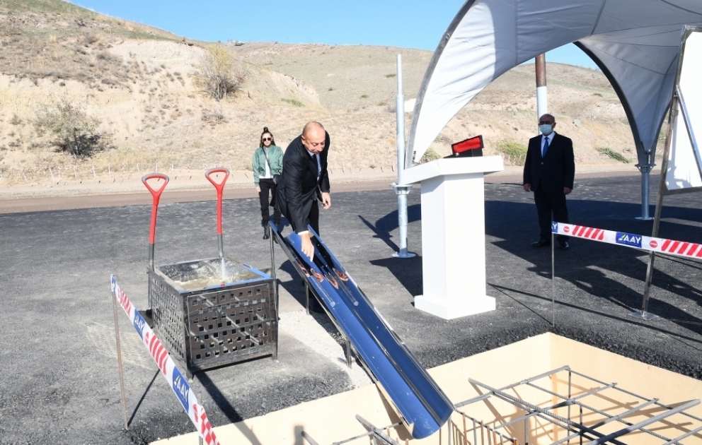 President Ilham Aliyev and First Lady Mehriban Aliyeva visited Gubadli district Foundation stone for Khanlıg-Gubadli highway was laid VIDEO