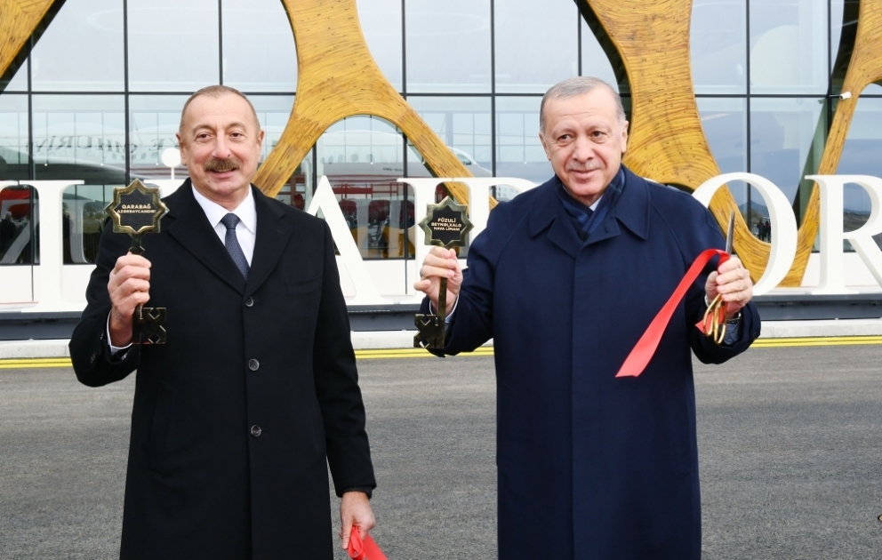 Cérémonie d’inauguration de l’Aéroport international de Fuzouli  Les présidents Ilham Aliyev et Recep Tayyip Erdogan ont été présents à la cérémonie VIDEO