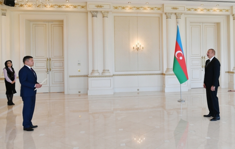 President Ilham Aliyev received credentials of incoming Kyrgyz ambassador VIDEO