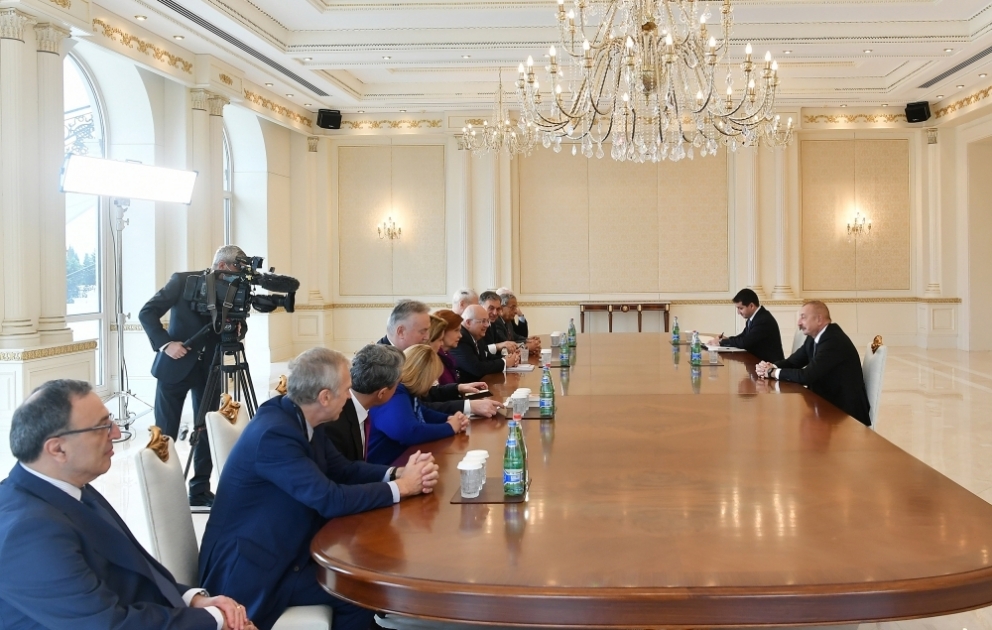 President Ilham Aliyev received co-chairs and members of Board of Trustees of Nizami Ganjavi International Center VIDEO
