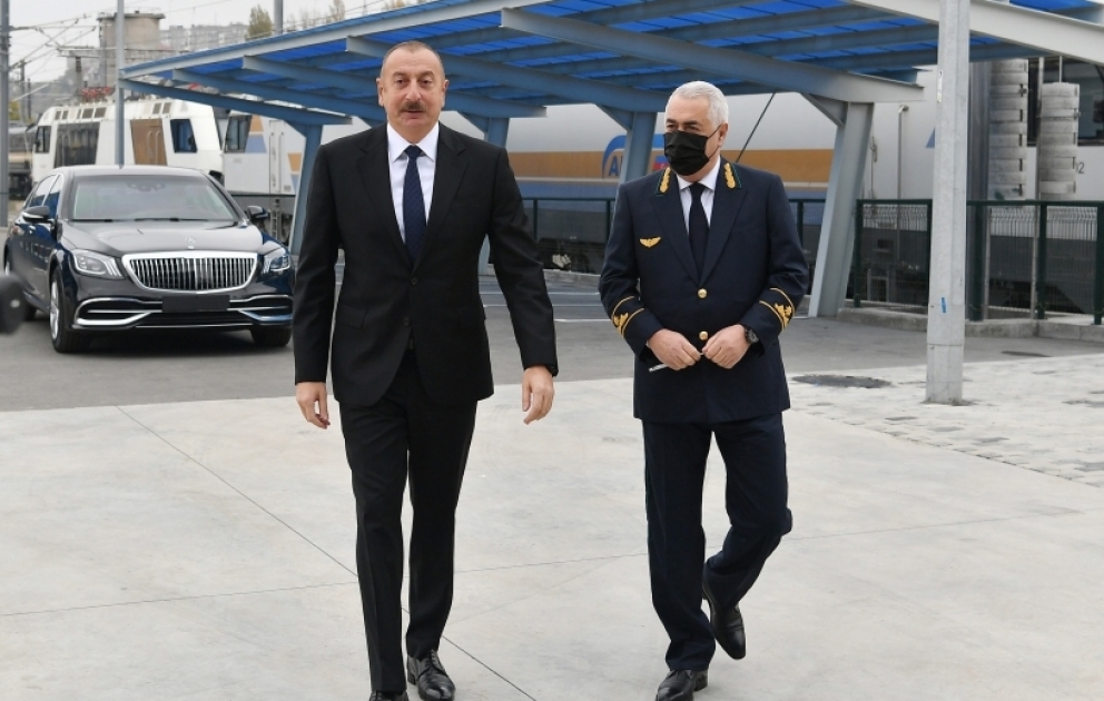 Prezident İlham Əliyev yeni Biləcəri lokomotiv deposunun açılışında iştirak edib VİDEO