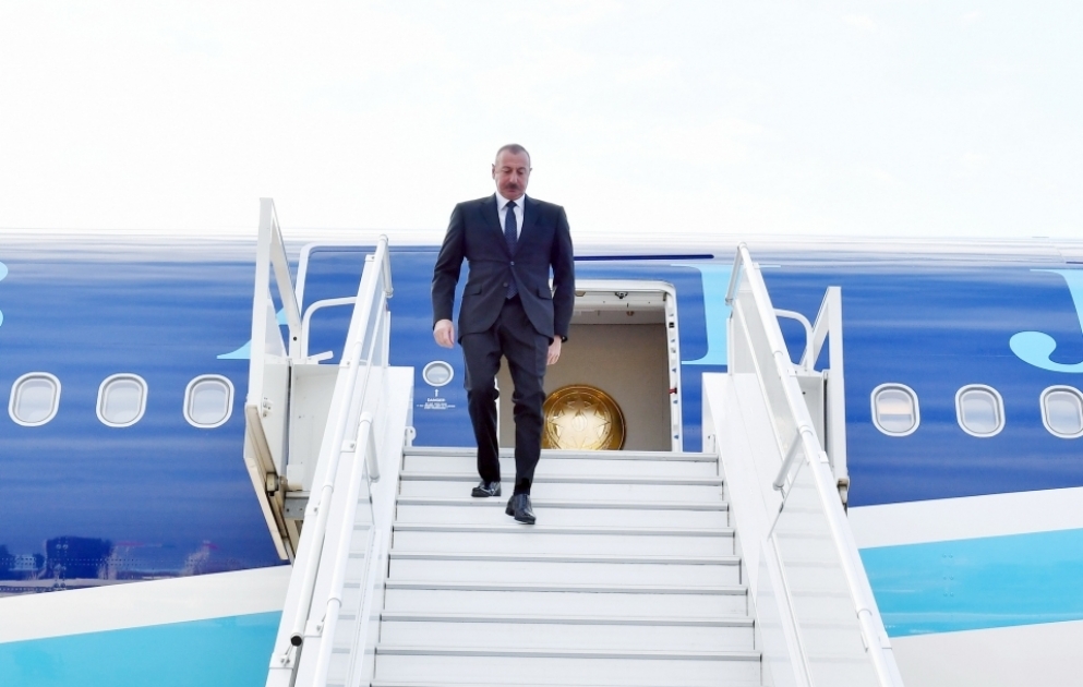 Prezident İlham Əliyev Soçi şəhərinə işgüzar səfərə gəlib VİDEO