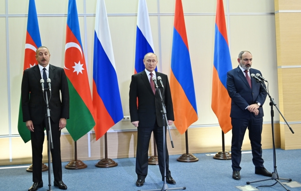 Sotschi: Präsidenten von Aserbaidschan, Russland und Armeniens Premierminister treten mit Presseerklärung auf VIDEO