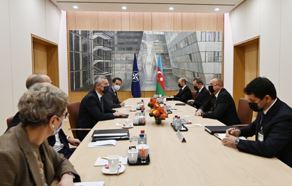 President Ilham Aliyev and NATO Secretary General Jens Stoltenberg met in Brussels VIDEO