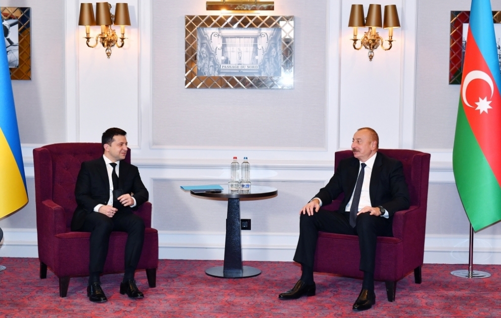President Ilham Aliyev met with Ukrainian President Volodymyr Zelensky in Brussels VIDEO