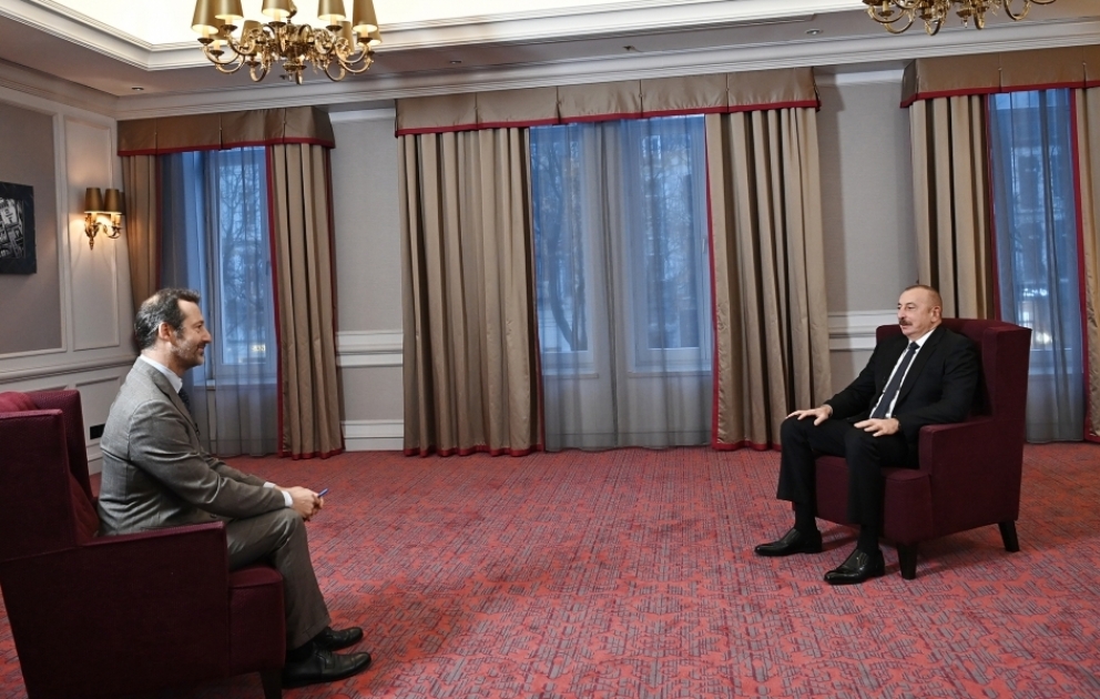 Prezident İlham Əliyev Brüsseldə İtaliyanın “İl Sole 24 Ore” qəzetinə müsahibə verib VİDEO