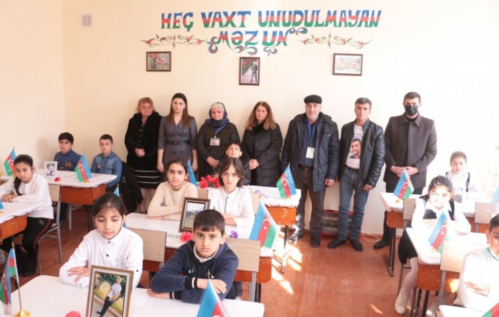Füzulidə Vətən müharibəsi şəhidi İlham Abbasovun adı sinfə verilib VİDEO